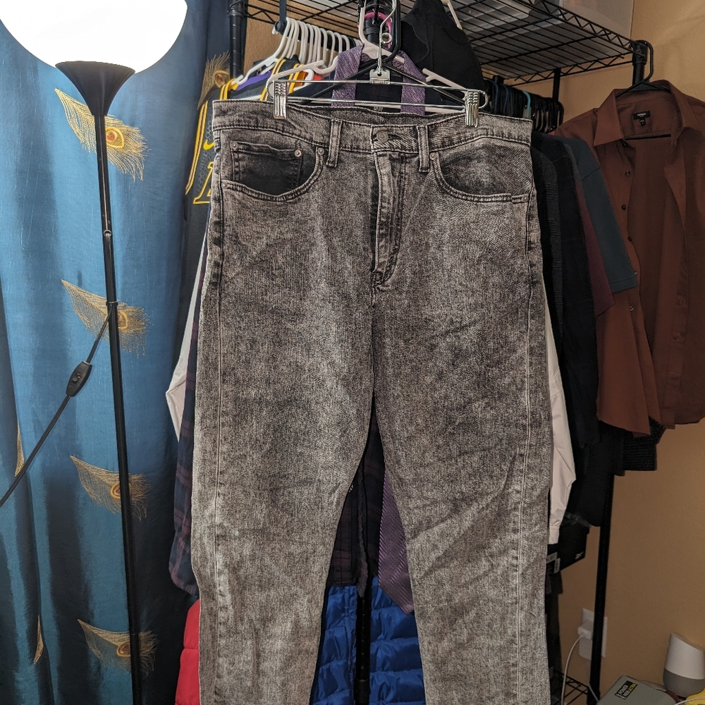 MENS LEVIS GREY 522 DENIM JEANS 34 X 30